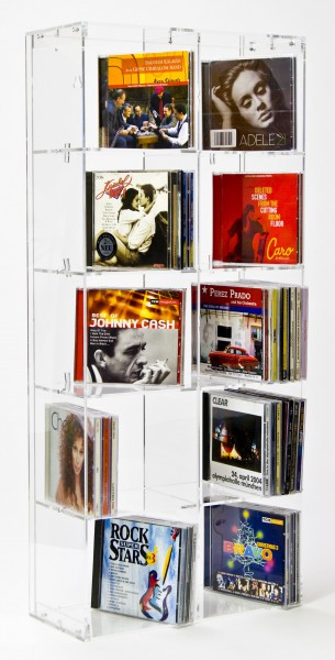 Versatile CD Display Rack With 10 Shelves