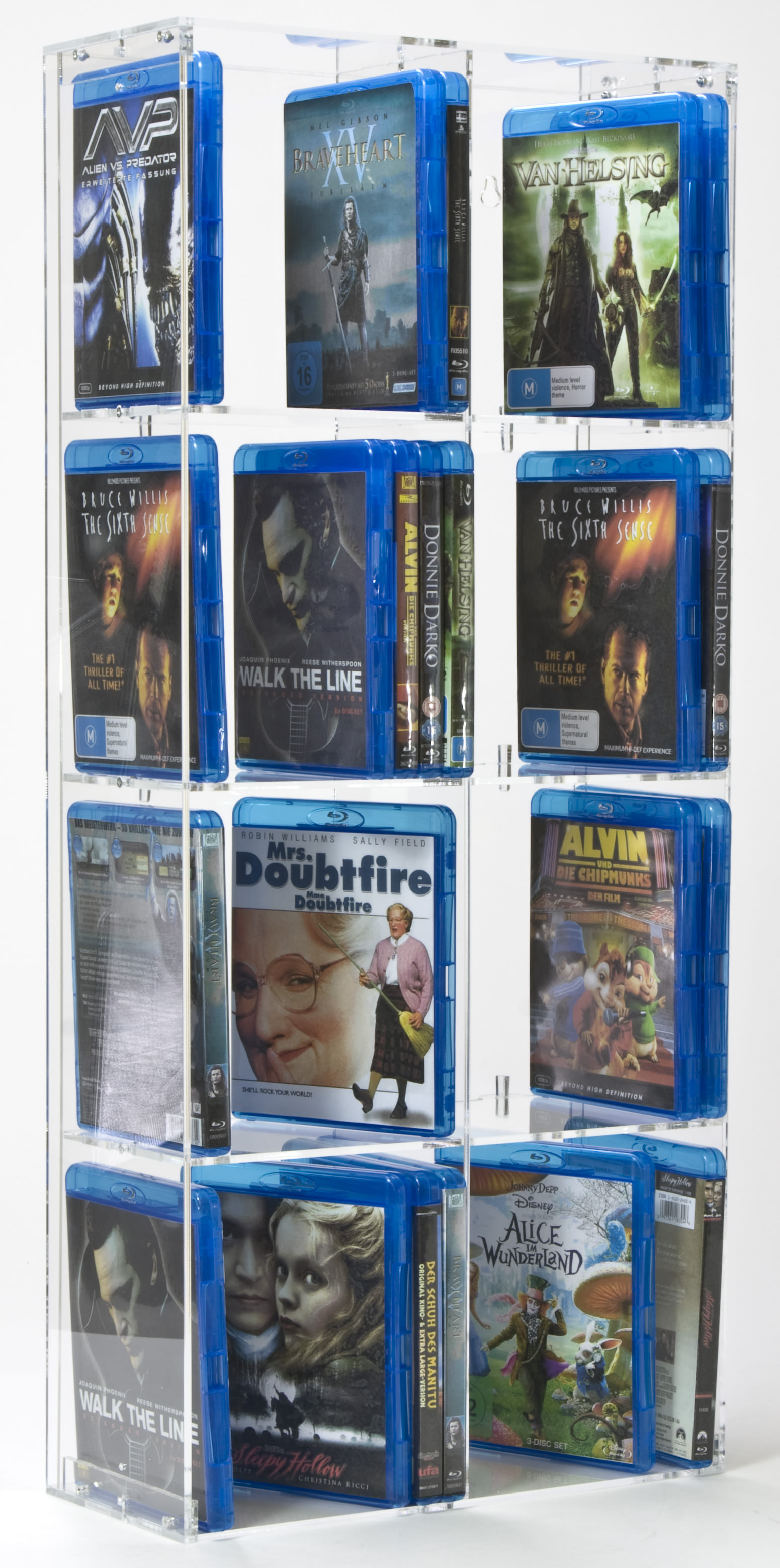 SORA Acrylic Blu-ray Rack with black back-panel 